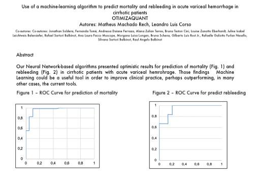 USE OF MACHINE LEARNING TO PREDICT REBLEEDING AND MORTALITY IN CIRRHOTICS