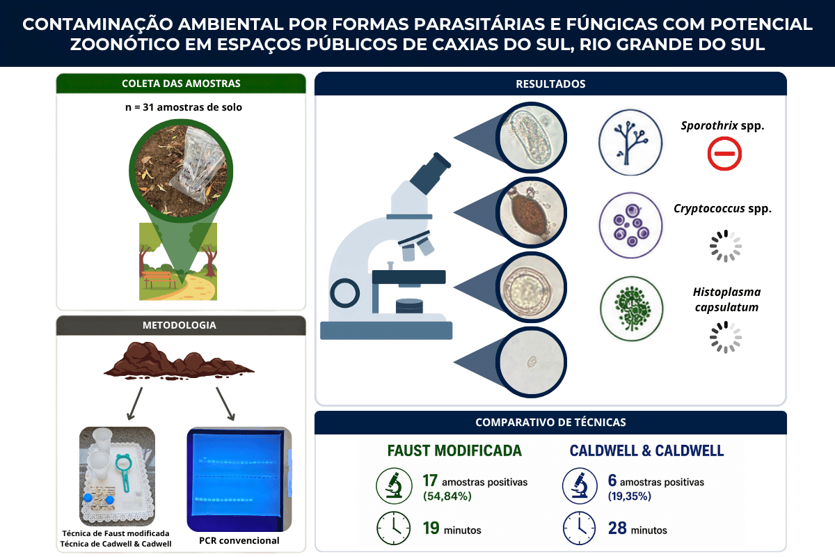 Contaminação ambiental por formas parasitárias e fúngicas de potencial zoonótico