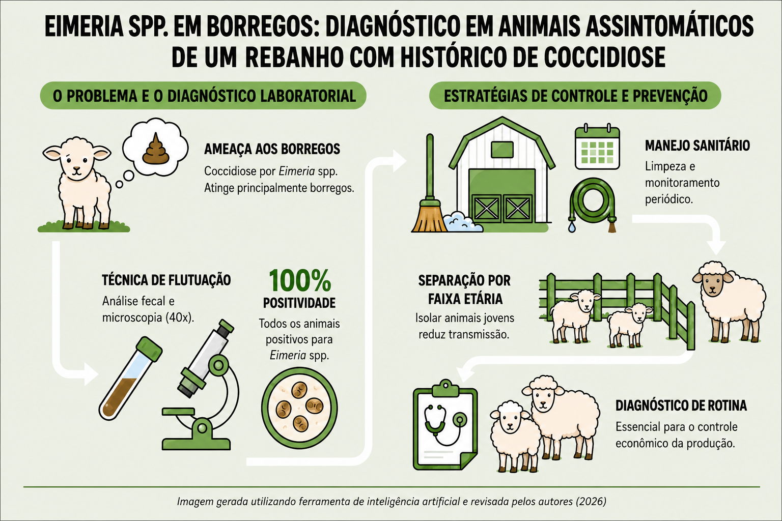Diagnóstico de coccidiose em borregos assintomáticos