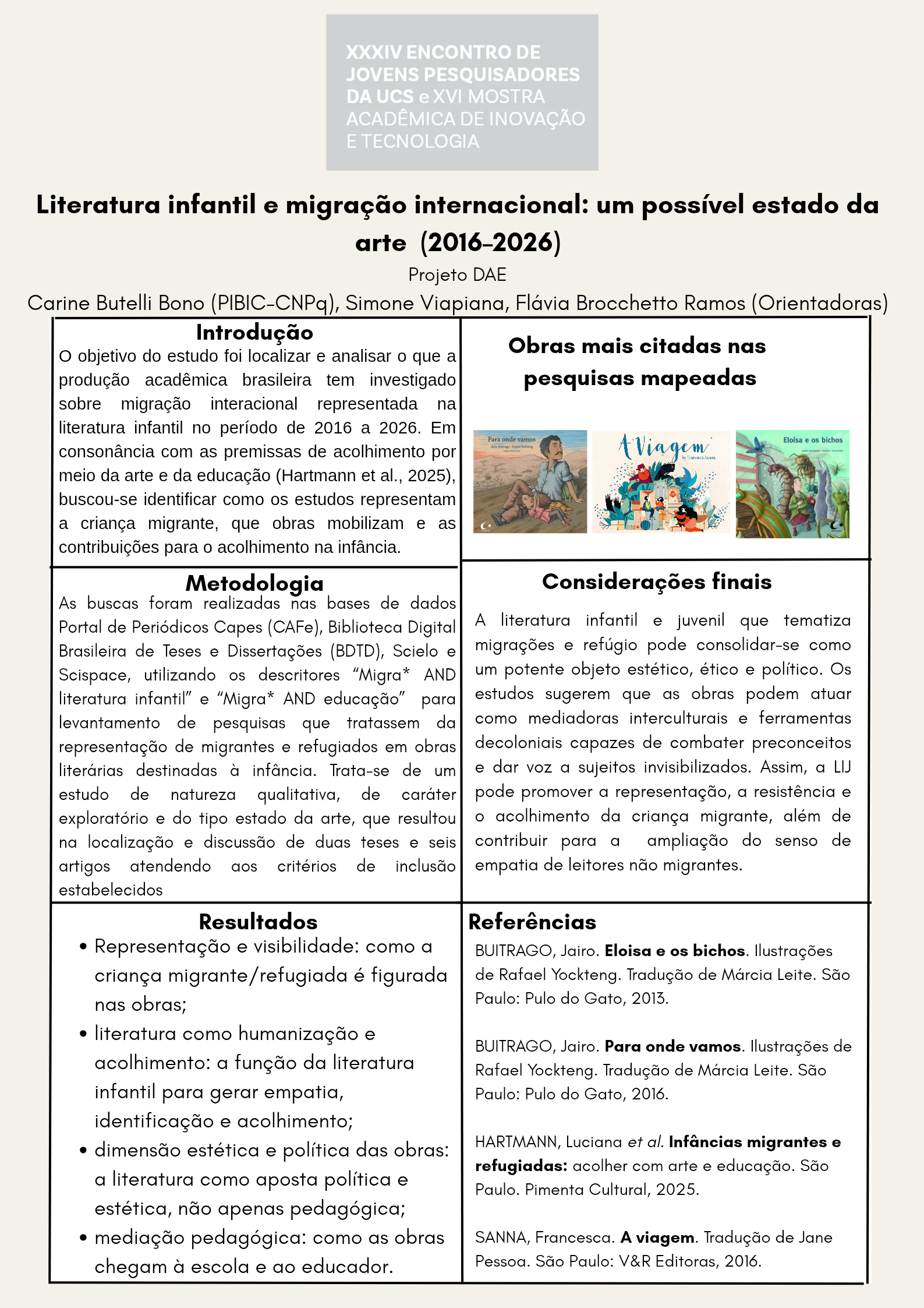 Literatura infantil e migração internacional: um possível estado da arte